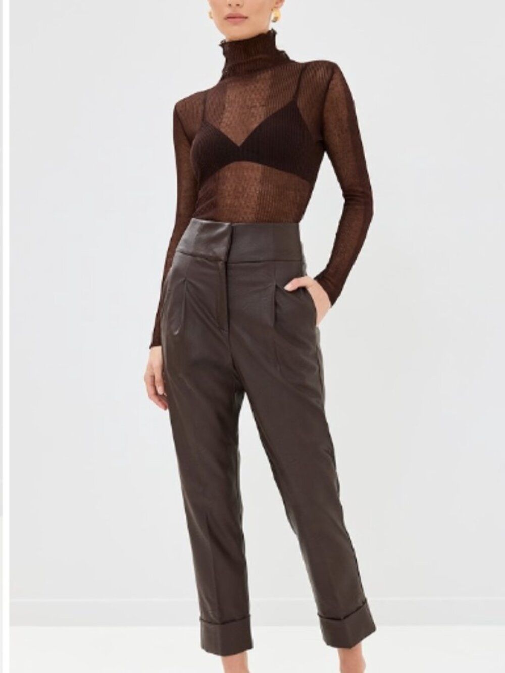 Silvia Tcherassi Moad Pants Faux Leather Size Medium 6